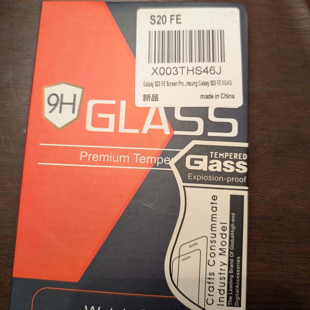 Samsung 9H Tempered Glass Screen Protector - Red and Black, NIB